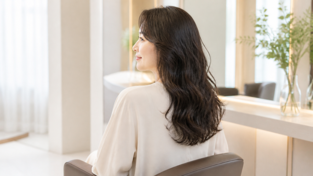 剛毛・くせ毛の正しいヘアケアをイメージした女性の髪