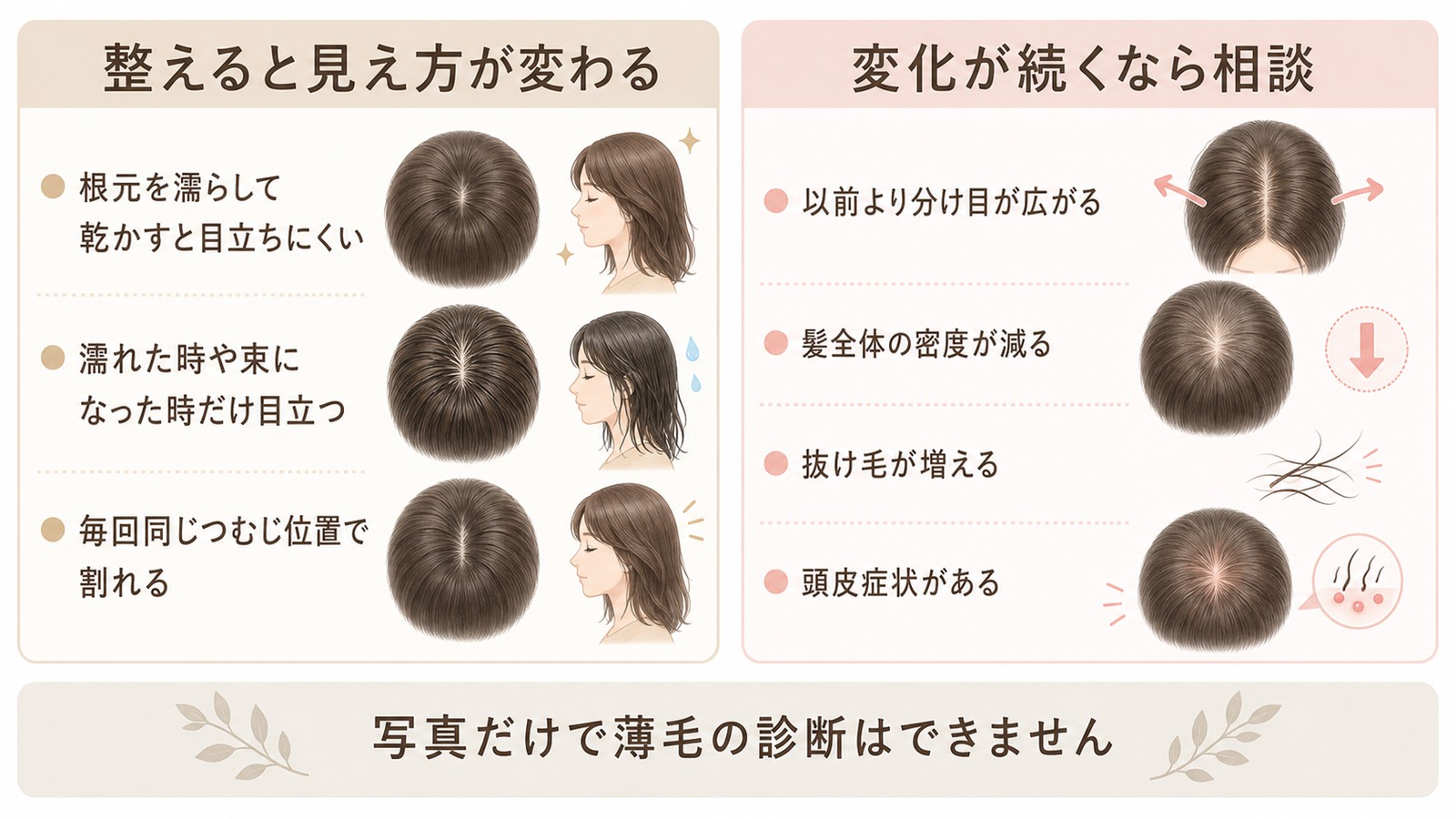 つむじ割れの見え方と皮膚科へ相談する変化の目安